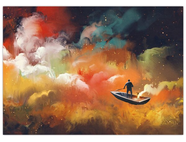 Tablou - Om navigând prin spațiu (70x50 cm)