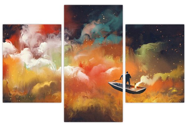 Tablou - Om navigând prin spațiu (90x60 cm)