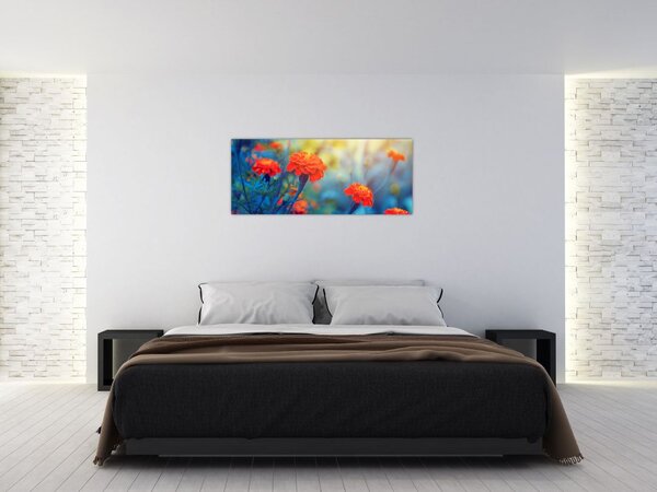 Tablou - Flori portocalii (120x50 cm)