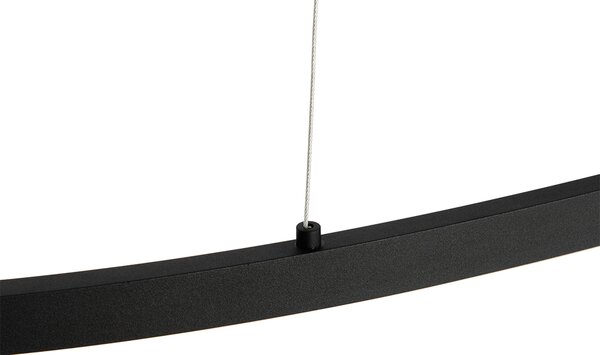 Lampă suspendată de design ovală neagră incluzând LED cu dimmer în 3 trepte - Ovallo