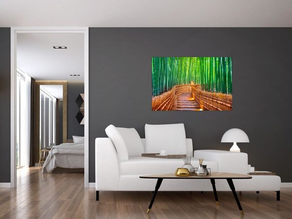 Tablou - Pădure de bambus japoneză (90x60 cm)