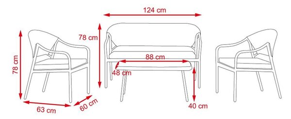 Set mobilier de grădină 4 piese Avenberg MONACO