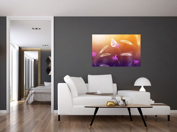 Tablou - Fluture roz (90x60 cm)
