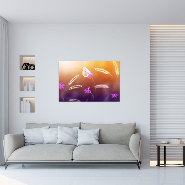 Tablou - Fluture roz (90x60 cm)