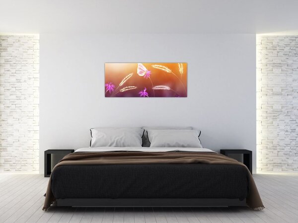 Tablou - Fluture roz (120x50 cm)