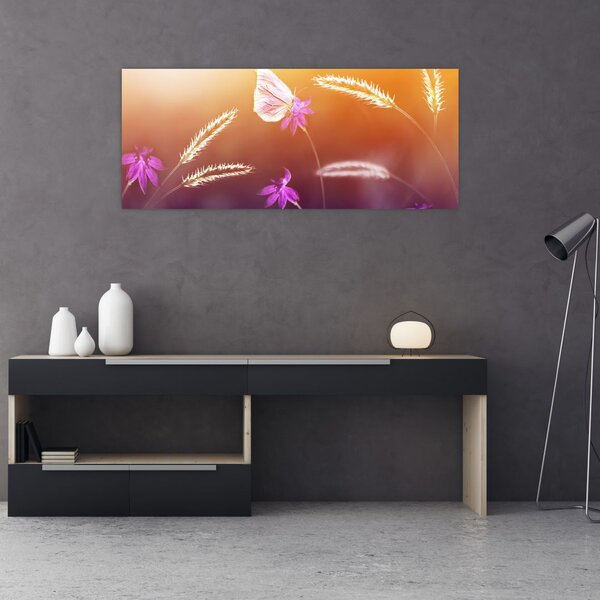 Tablou - Fluture roz (120x50 cm)