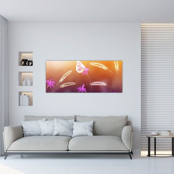 Tablou - Fluture roz (120x50 cm)