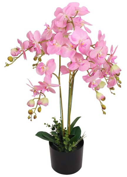 Plantă artificială orhidee cu ghiveci, 75 cm, roz