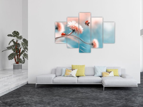 Tablou - Buburuze pe floare (150x105 cm)