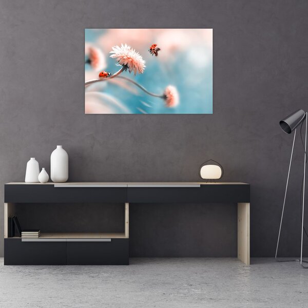 Tablou - Buburuze pe floare (90x60 cm)