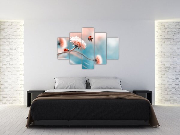 Tablou - Buburuze pe floare (150x105 cm)