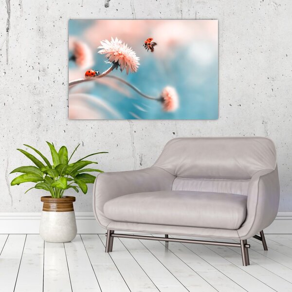 Tablou - Buburuze pe floare (90x60 cm)