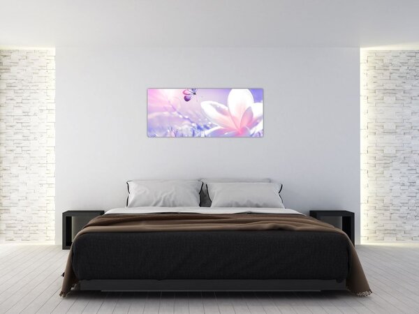 Tablou - Fluture lângă floare (120x50 cm)