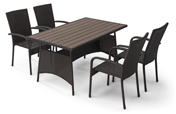 Set mobilier de grădină pentru dining AVENBERG TAVOLO maro