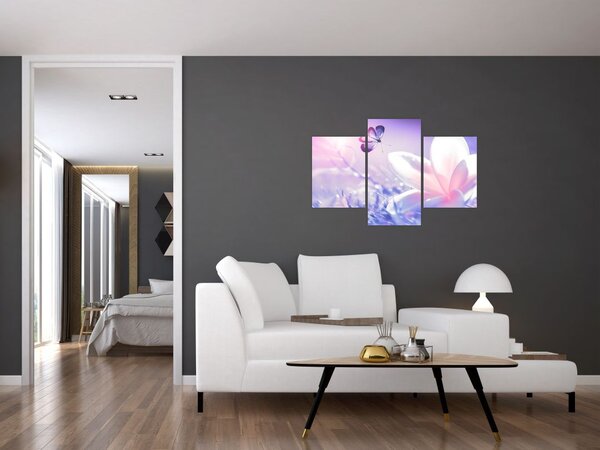 Tablou - Fluture lângă floare (90x60 cm)