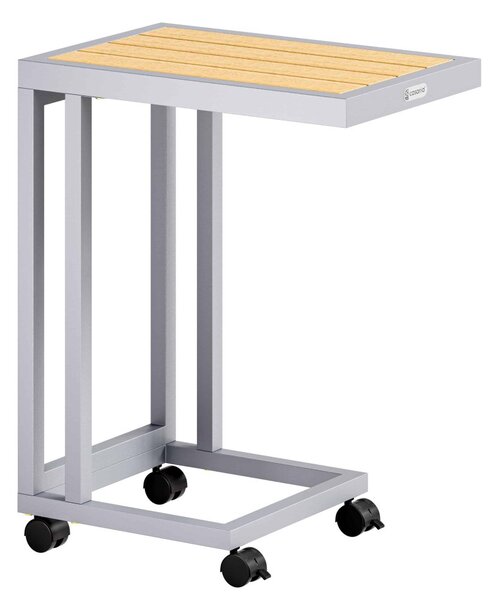 Masă laterală cu blat WPC - 65,5 x 50 x 40 cm Gri