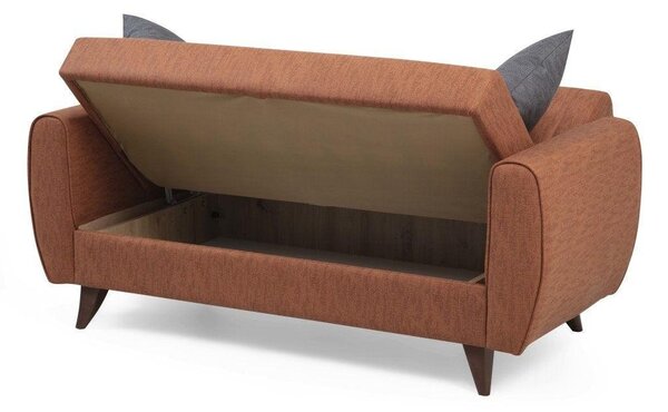 Canapea extensibila cu 2 locuri Alkon cu Lada de Depozitare, 158x86x77 cm