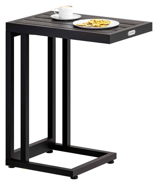 Masă laterală cu blat WPC - 65,5 x 50 x 40 cm Negru