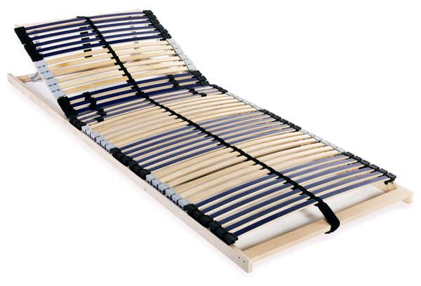 Bază de pat cu șipci, 42 șipci, 7 zone, 80 x 200 cm