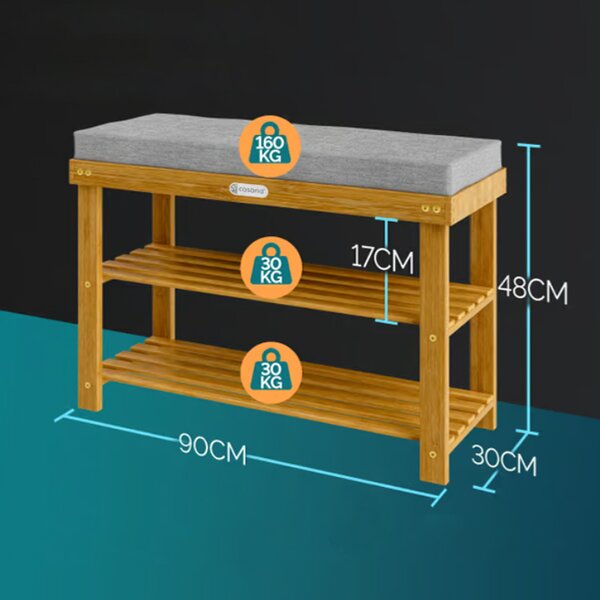 Bancă pentru încălțăminte din lemn de salcâm cu scaun 70 x 33 x 48 cm