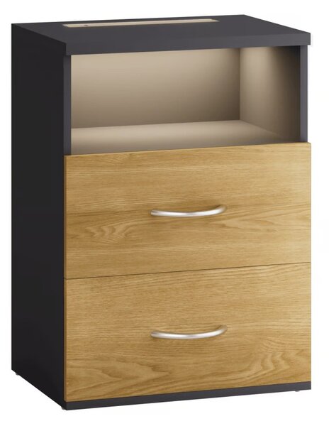 Jamie noptieră cu iluminare LED și USB - 55 × 40 × 28 cm antracitová
