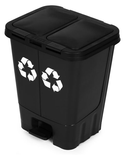 Coș de sortare a deșeurilor 40 l - negru