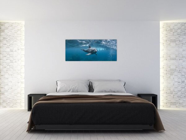 Tablou - Delfin sub apă (120x50 cm)