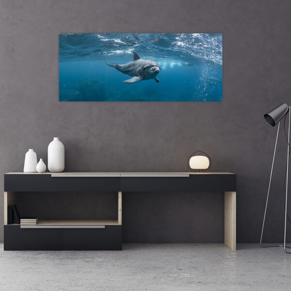 Tablou - Delfin sub apă (120x50 cm)