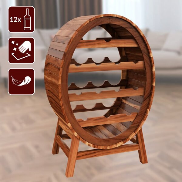 Suport de vin din lemn pentru 12 sticle