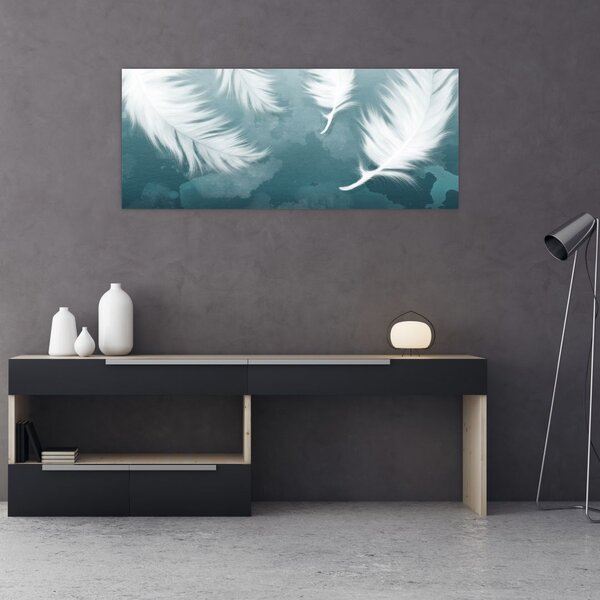 Tablou - Pene albe (120x50 cm)