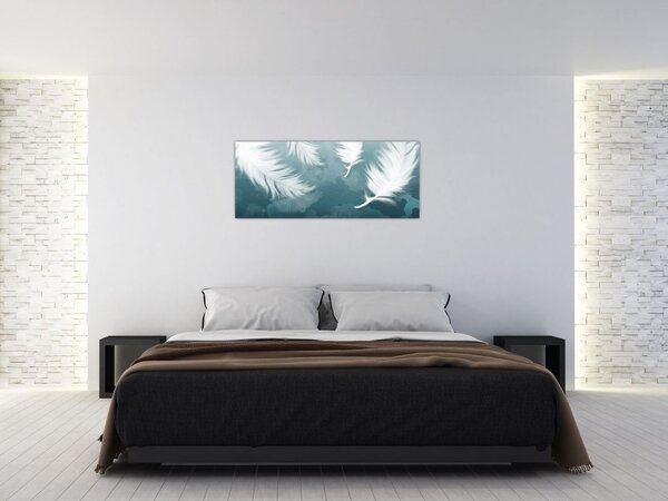Tablou - Pene albe (120x50 cm)