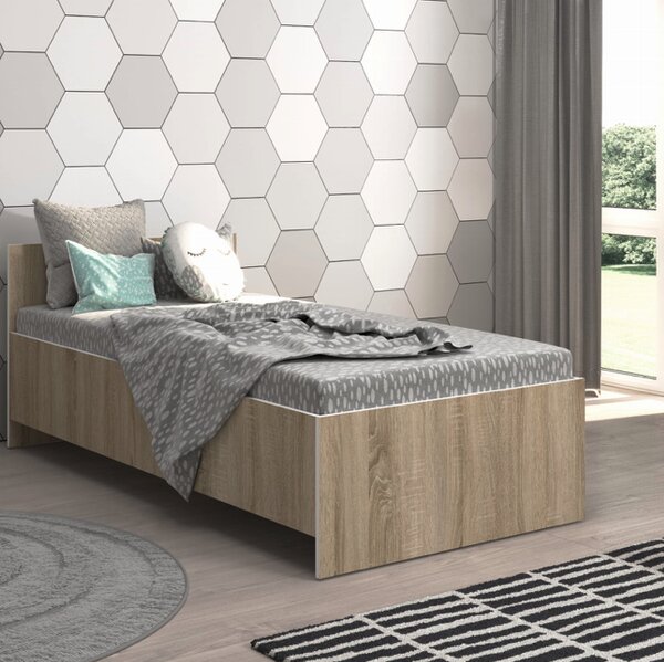 Pat pentru copii JUNIOR 160 x 80 cm din stejar decor sonoma