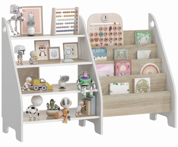 Raft practic Montessori 2in1 pentru copii - sonoma + alb
