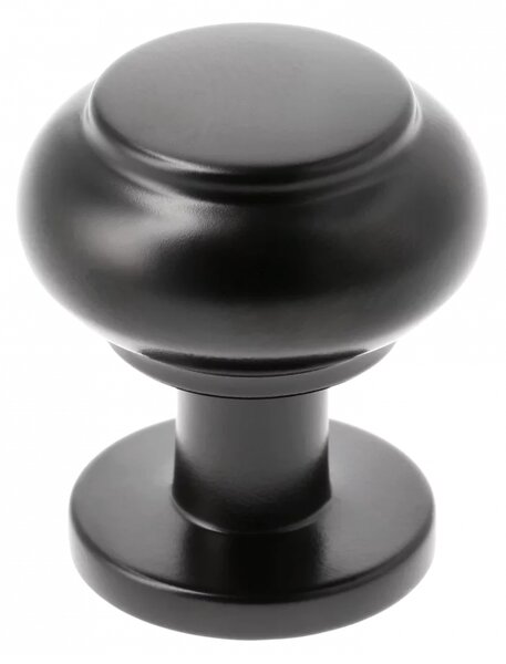 Buton pentru mobila Stilo, finisaj negru mat GT, D:22 mm