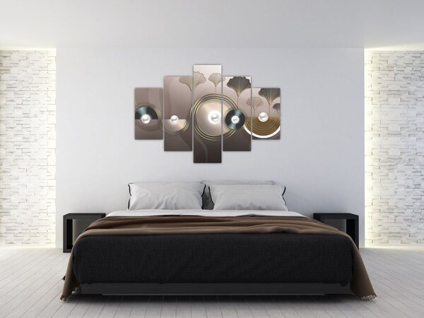 Tablou - Abstract maro-auriu (150x105 cm)