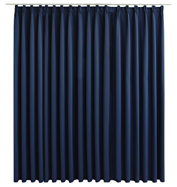 Draperie opacă, albastru, 290 x 245 cm, cu cârlige
