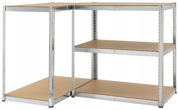 Raft metalic stabil cu 5 rafturi 222 x 90 x 40 cm