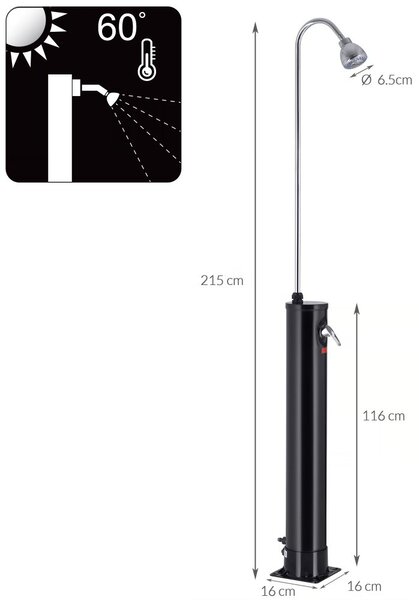 Duș solar de grădină 18 l