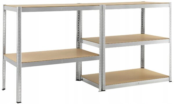 Raft metalic stabil cu 5 rafturi 222 x 90 x 40 cm