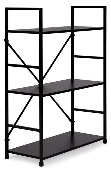 Raft modern cu 3 polițe lemn / metal 80 x 59,5 x 23,5 cm Negru