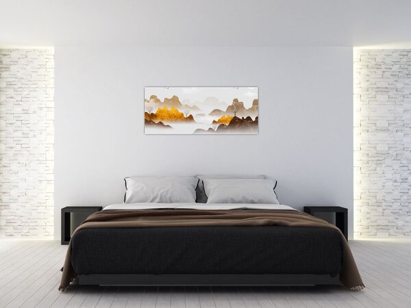 Tablou - Munții în ceață (120x50 cm)