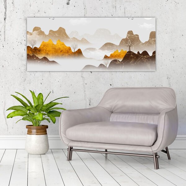 Tablou - Munții în ceață (120x50 cm)