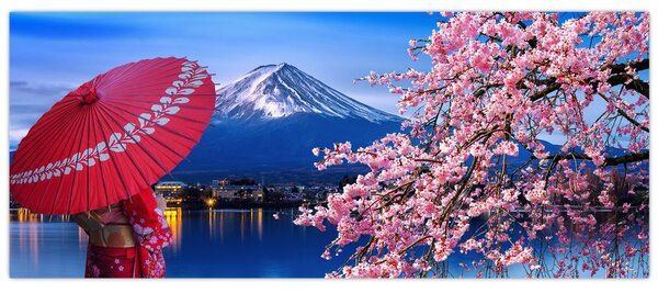 Tablou - cu privire la munte - Japonia (120x50 cm)
