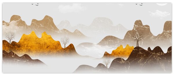 Tablou - Munții în ceață (120x50 cm)
