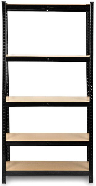 Raft metalic stabil negru cu 5 rafturi 205 x 120 x 45 cm