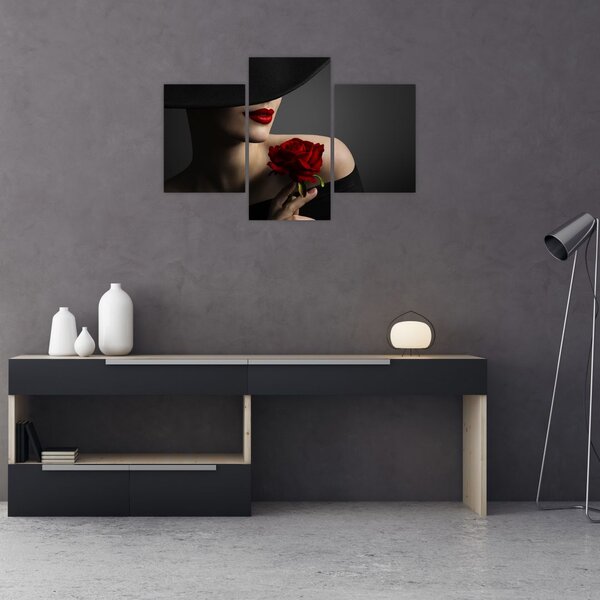 Tablou - Femeia cu flori (90x60 cm)