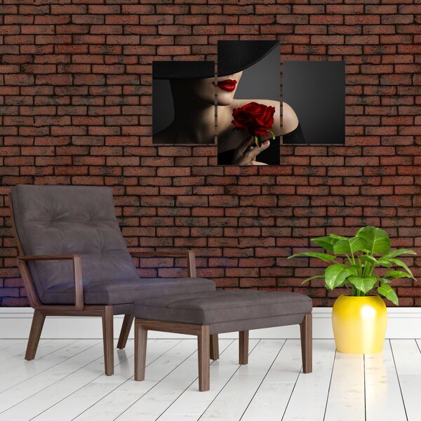 Tablou - Femeia cu flori (90x60 cm)