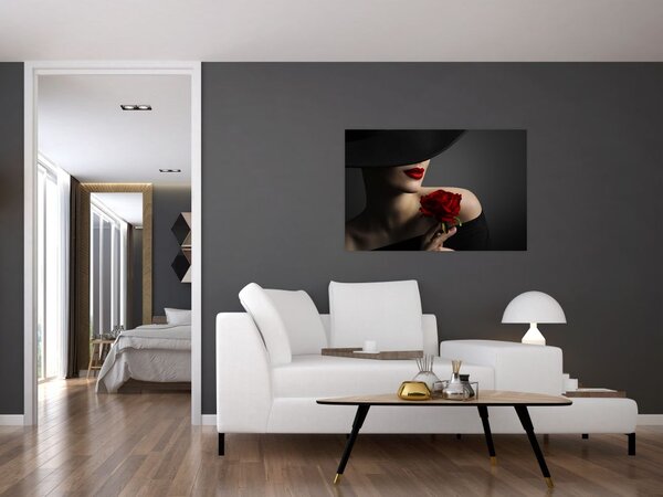 Tablou - Femeia cu flori (90x60 cm)
