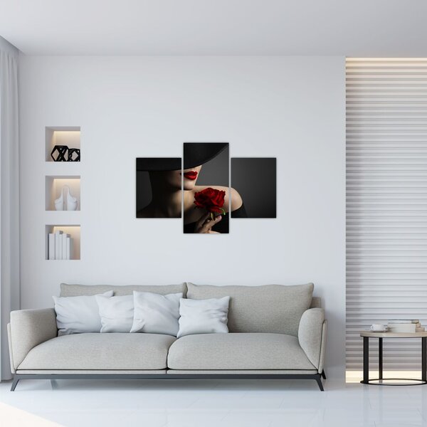 Tablou - Femeia cu flori (90x60 cm)