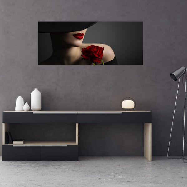 Tablou - Femeia cu flori (120x50 cm)